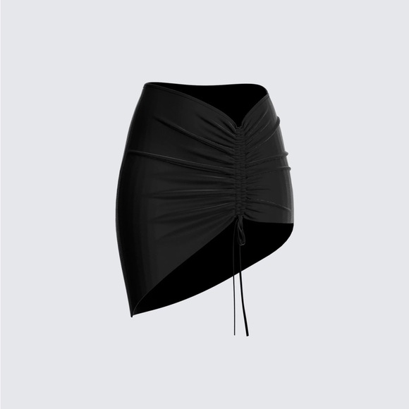 FINESSE Sora Black Asymmetrical Skirt - Picture 1 of 5